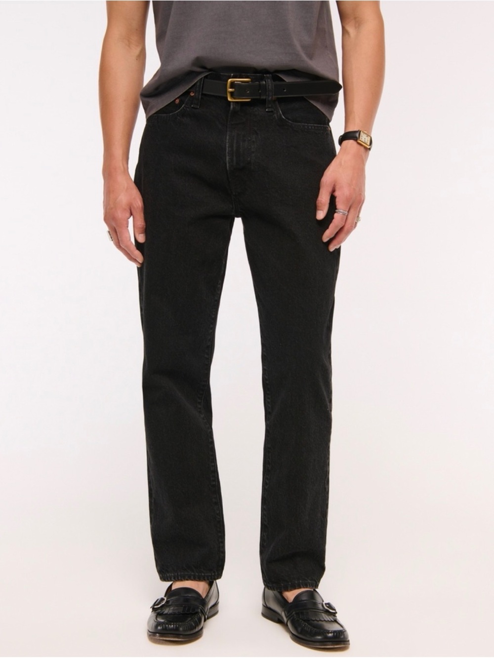 Abercrombie & Fitch Men’s 32/28 Black Relaxed Straight Jeans